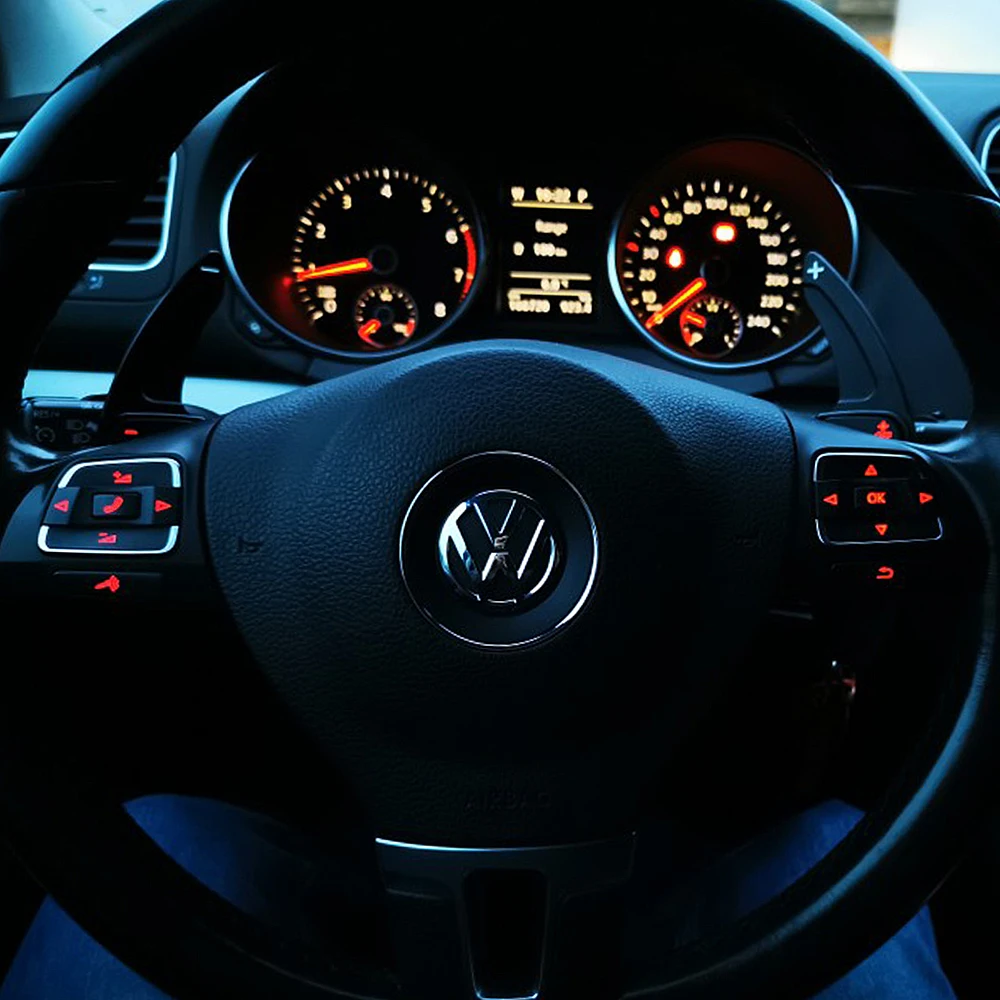 For VW Golf 5 6 MK6 GTI R Jetta MK5 Passat B6 B7 CC Polo Sharan Tiguan Car 2Pcs/se Steering Wheel Paddle Extension Shift Cover