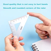 Deli Aluminum Alloy Ruler Set Multifunctional Triangle Ruler Protractor for Student Exam Drawing School Stationery Supplies 4