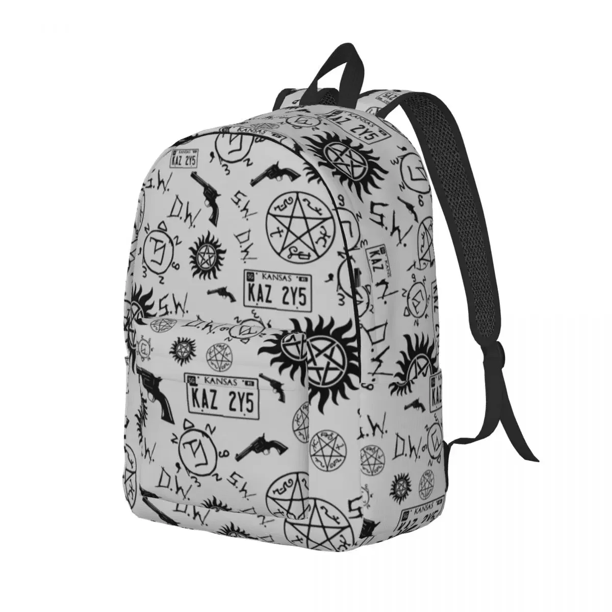 Supernatural Winchester Symbols Fashion Backpack Sports Student Hiking Travel Daypack for Men Women Laptop Computer Canvas Bags