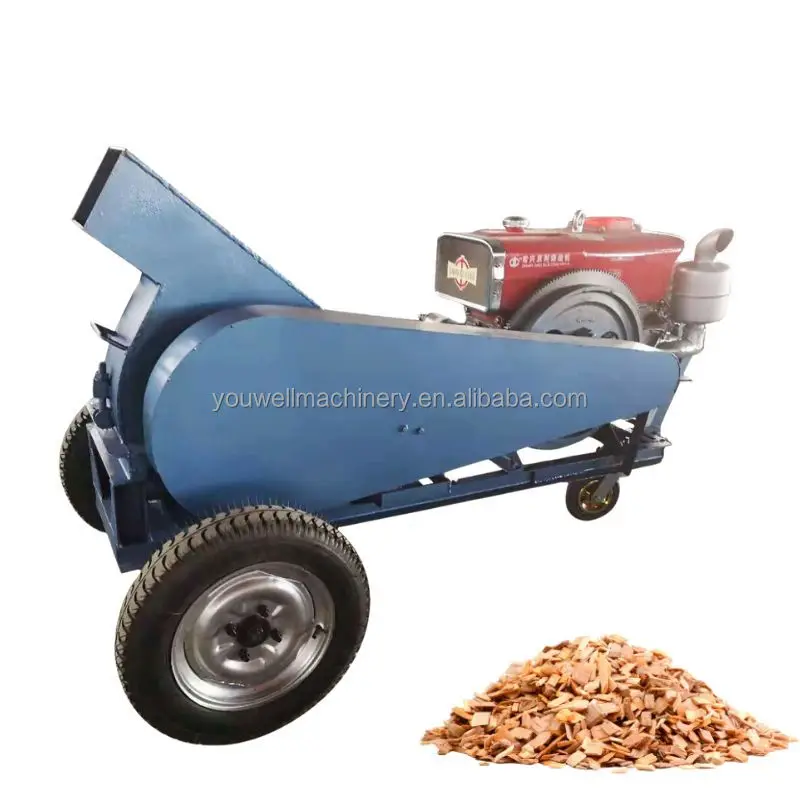 

15hp Die sel Engine Forestry Wood Chipper Shredder Power Wood Chipping Machine