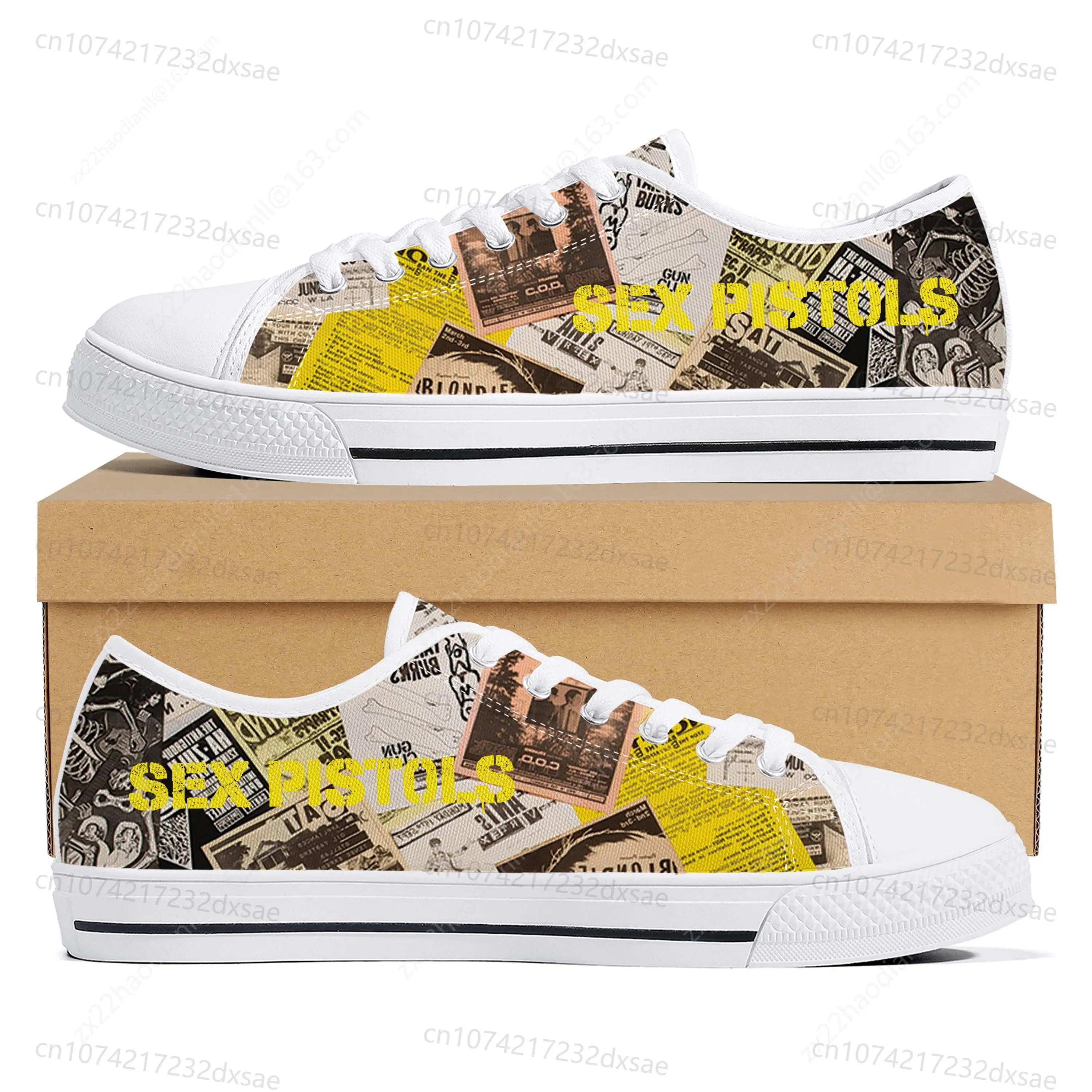Sex Pistols Punk Rock Band Low Top High Quality Sneakers Mens Women Teenager Canvas Sneaker Casual Couple Shoes Custom Shoes