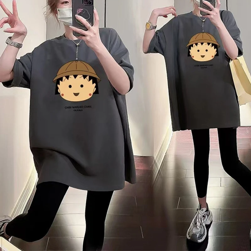 Pregnant Women Cartoon Cotton Summer Casual Short Sleeve Tops T-shirt Mother Wear Top Cotton Loose Pregnant Women Clothes 2023