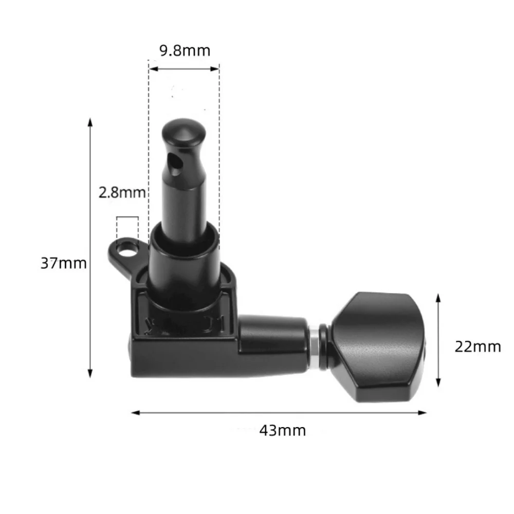 أوتاد ضبط سلسلة الجيتار المعدنية 3L3R تكوين مغلق تمامًا آلة موالف الجيتار أوتاد ضبط مقبض الرأس #5