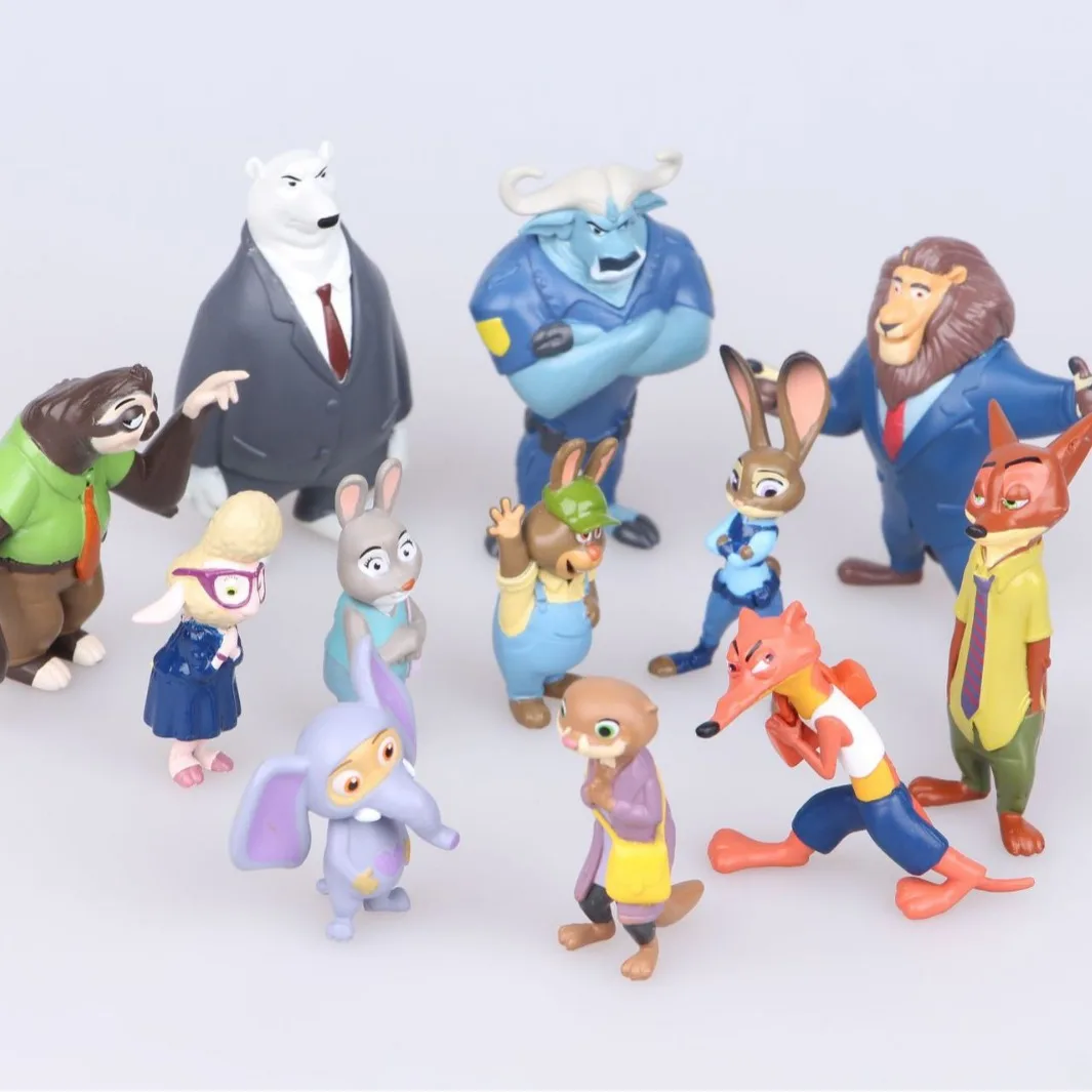 جديد 12 قطعة/المجموعة ديزني Zootopia الحيوانات ألعاب شخصيات الحركة أرنب جودي هوبس الثعلب نيك وايلد فيلم الاطفال هدية جمع أرقام