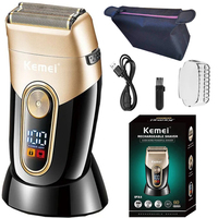 Kemei Electric Shaver Men Waterproof Cordless Rechargeable Beard Trimmer Razor Reciprocating Barber Precision Trimmer Twin Blade