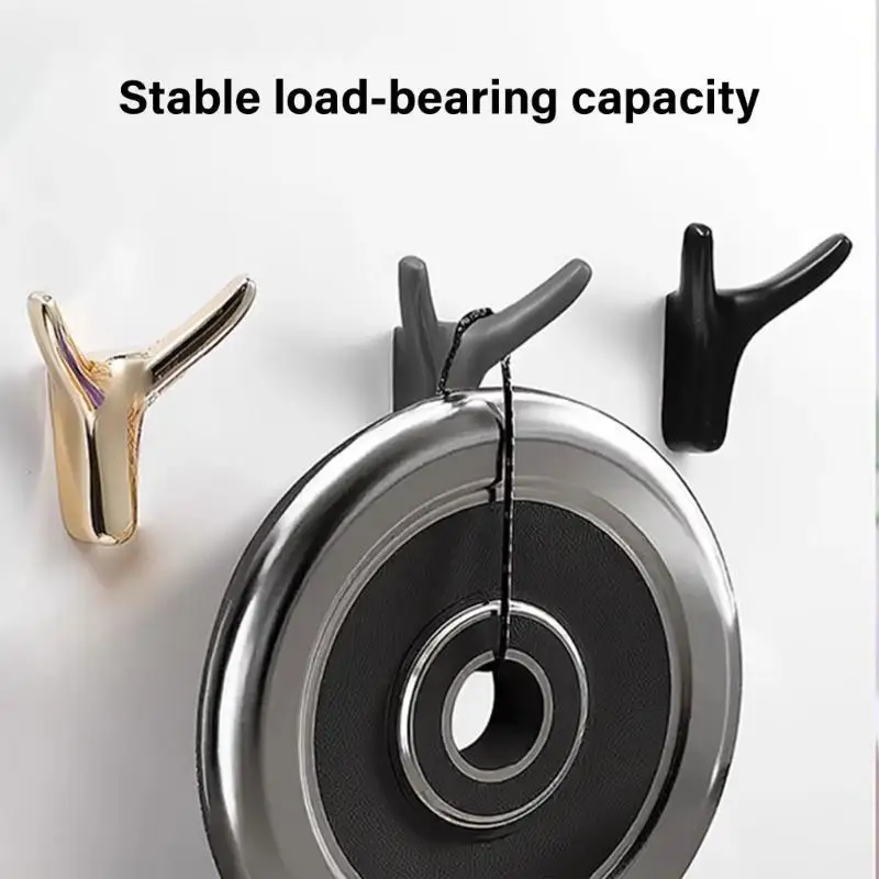 

652F Wall Mounted Coat Hook Zincs Alloy Wall Hook Towel Hanger Metal Horn Hook Coat Hat Hanger Hardware Enduring