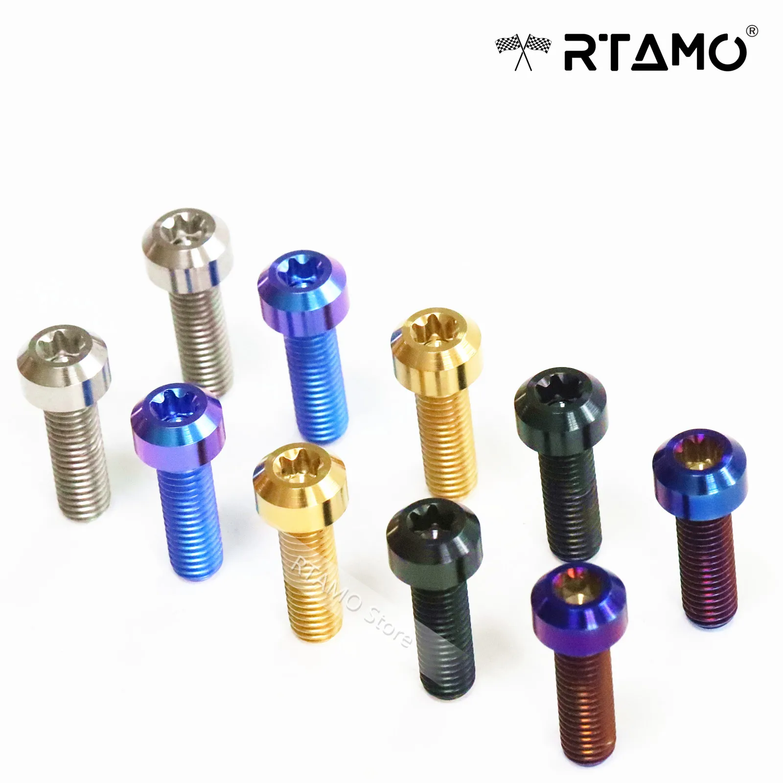 1PC M8X20/25/30/35/40//45/50/60MM RTAMO Titanium Bolts Cylindrical Head High Performance Torx Drive