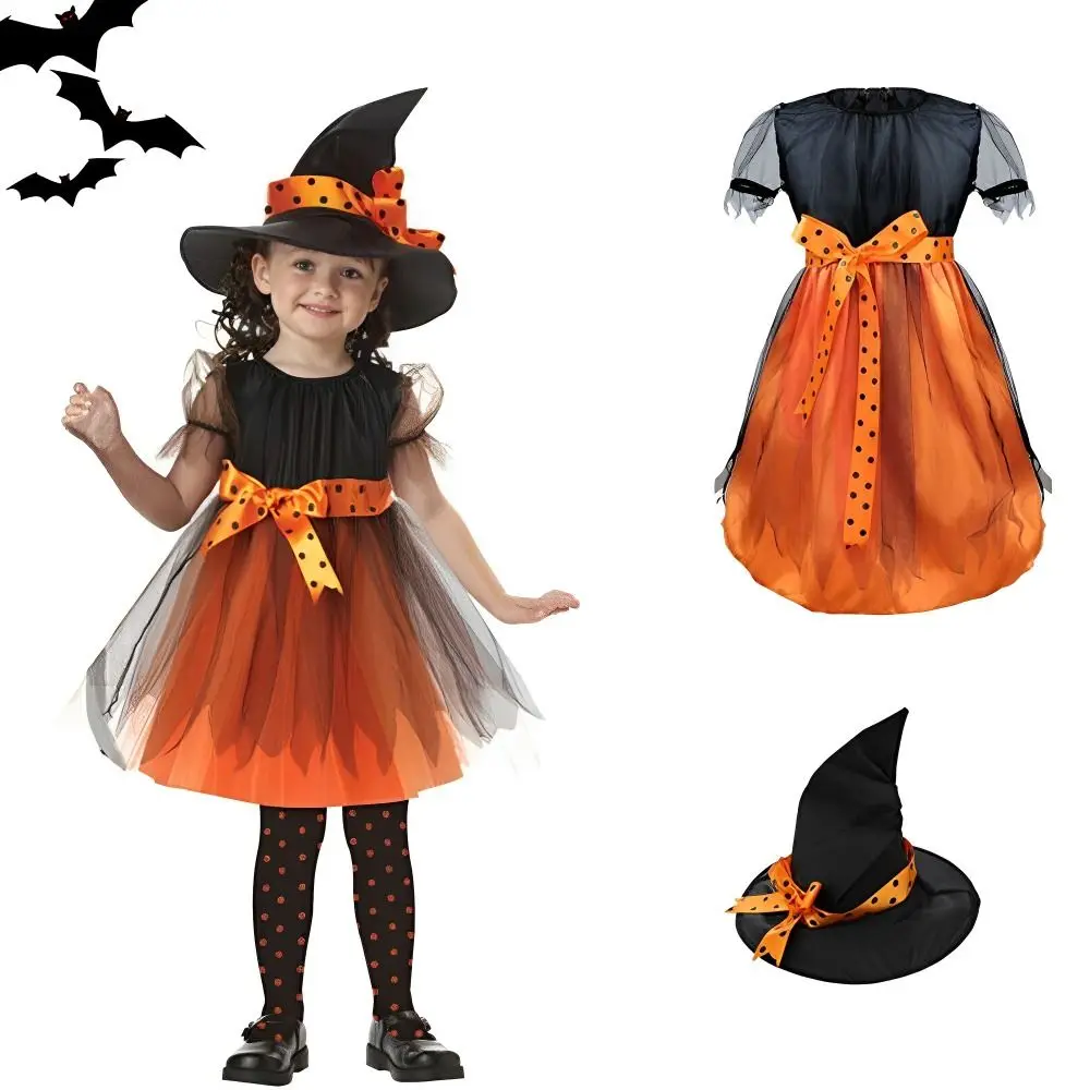 Halloween Witch Cosplay Costume para Crianças, Bebê Menina, Infantil, Carnival Party Gown, Fancy Dress, Clothing Set