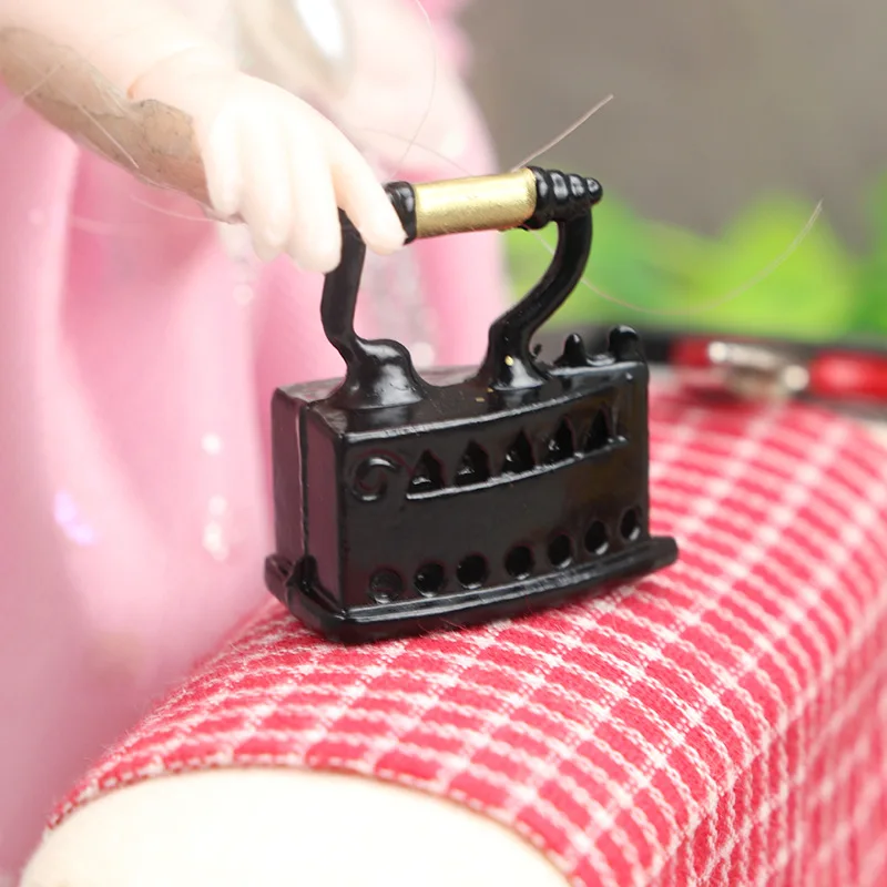 

1:12 Dollhouse Miniature Furniture Sewing Scene Accessories Black Vintage Ironing Board Creative Doll House Ornament Model Toys