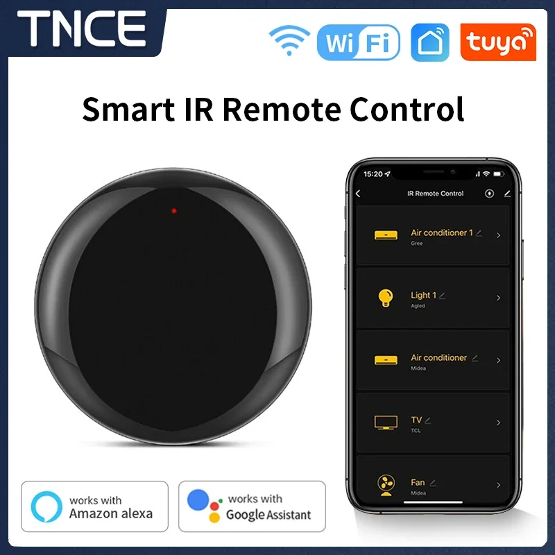 TNCE Smart Tuya WiFi IR Universal Remote Controller Smart Universal Infrared for Smart Home Control Works with Alexa Google Home