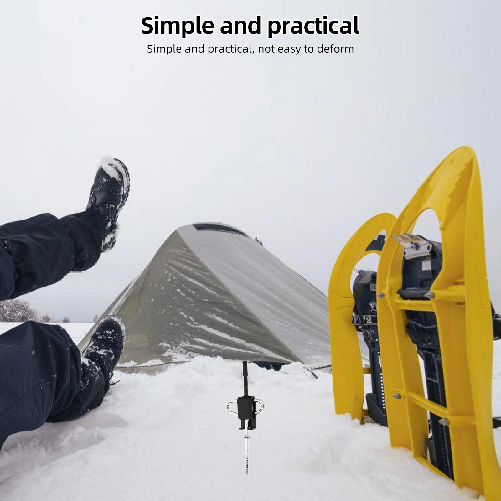 1 مجموعة الجليد مرساة أداة عدة اكسسوارات الشتاء العالمي معدات صيد الأسماك الجليد إعداد مستقر سهلة التركيب أوتاد الخيمة المراسي