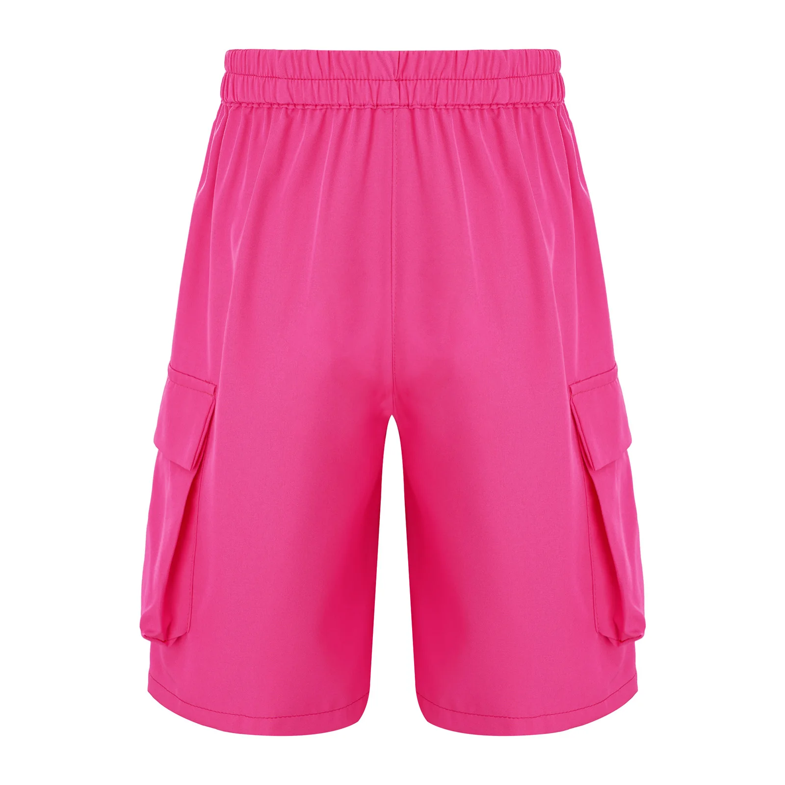 Boys Girls Stretchy Basketball Sports Workout Casual Cargo Shorts with Multiple Pockets for Hip Hop Jazz Dance Skateboarding