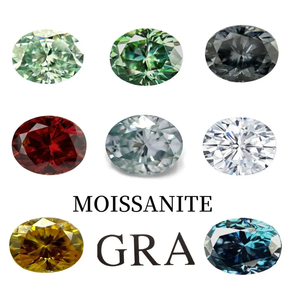 

Colored Loose Gemstones 1ct 2ct 3ct Pink Green Garnet Moissanites Shining Fine Jewelry Oval Lab Grown Diamonds