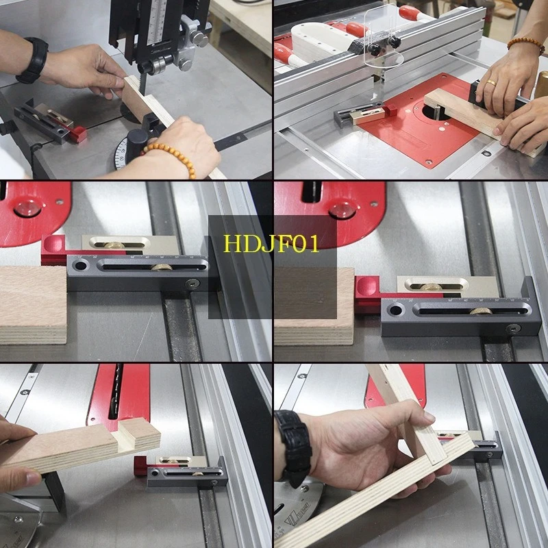 HONGDUI Kerfmaker Table Saw Slot Adjuster Mortise and Tenon Tool Woodworking Movable Measuring Block