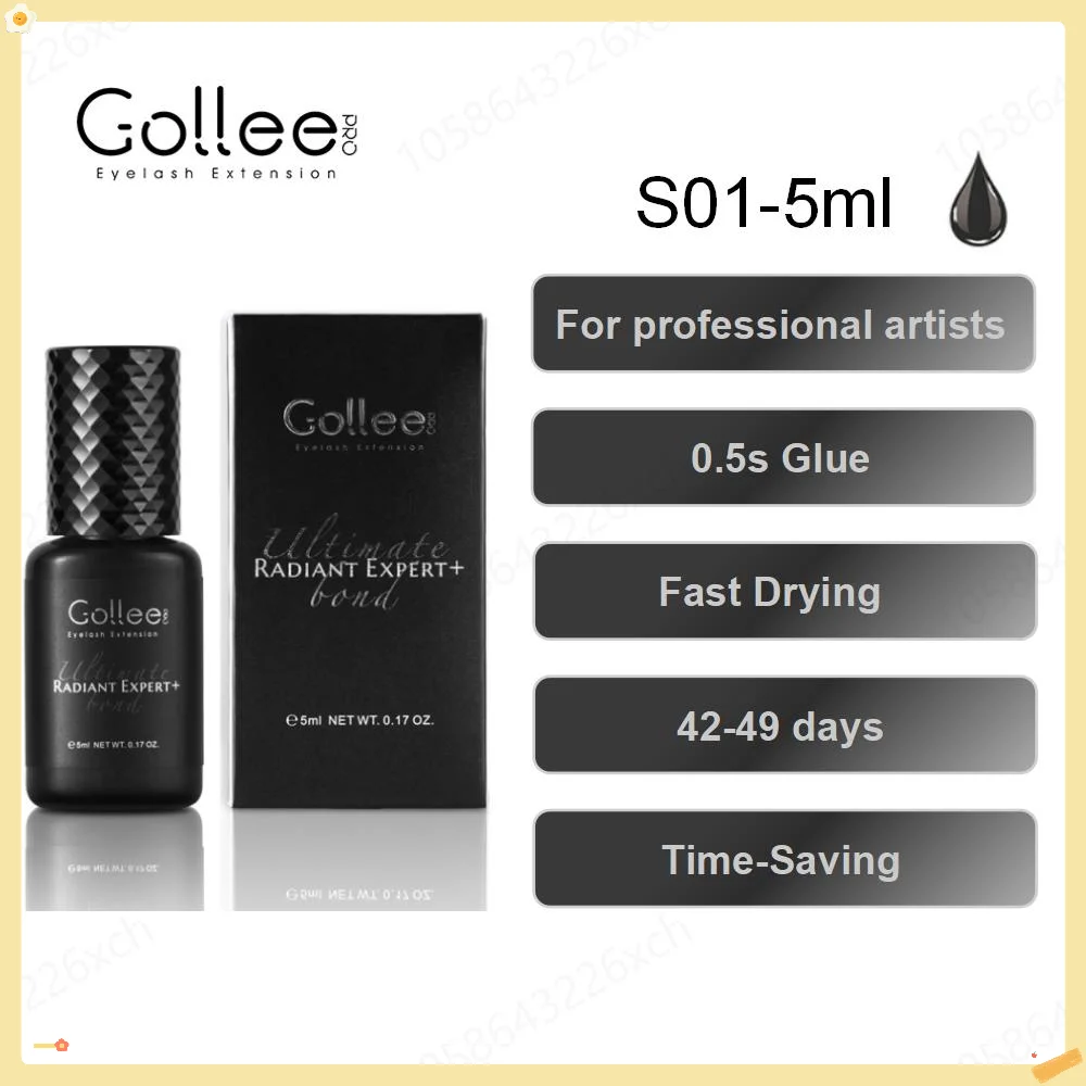 Gollee 0.5s Fast Drying S-01 Lash Glue Waterproof For Eyelash Extensions For Professional Eyelash Artists Salon Party Making Up