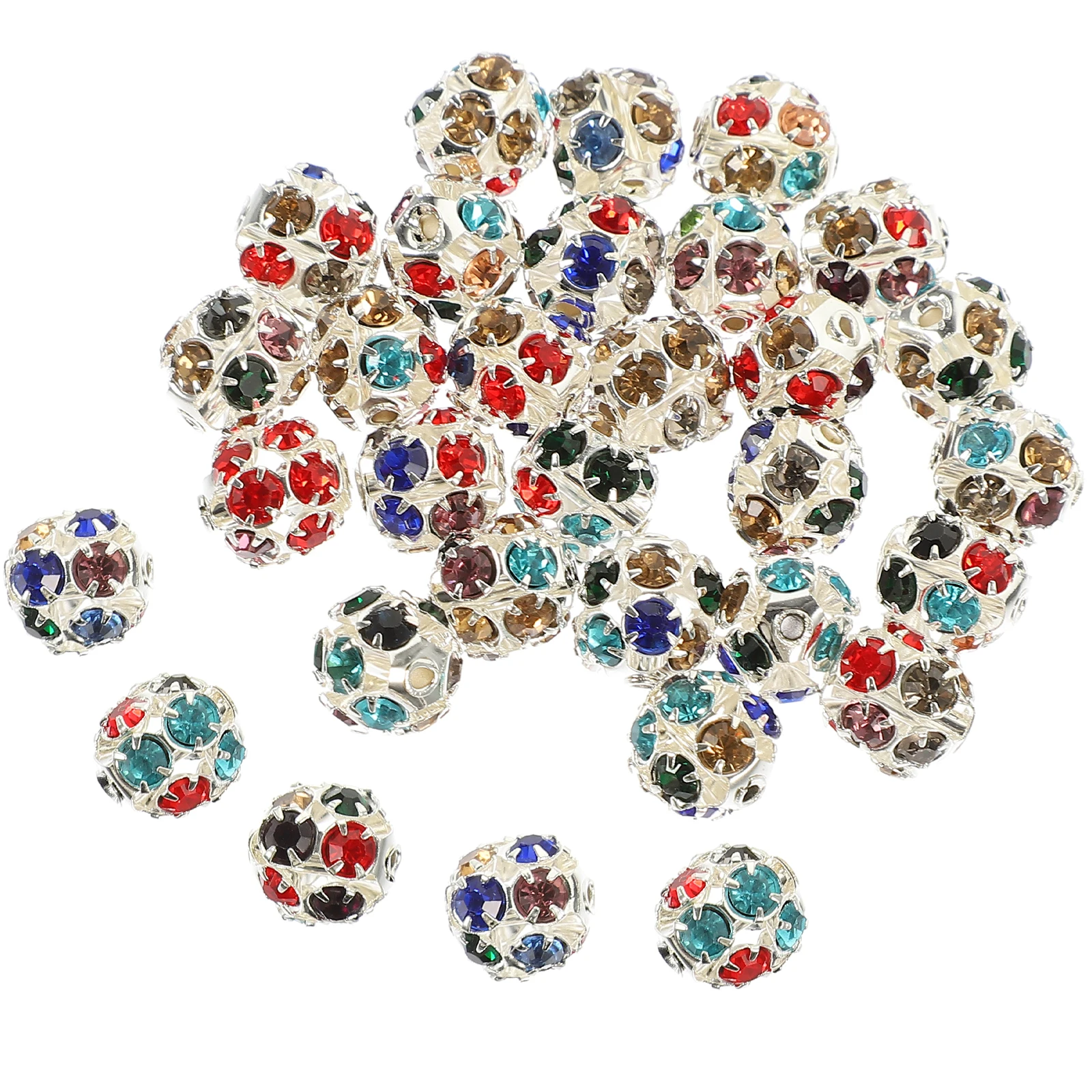 

90 Pcs Copper Rhinestone Beads Jewelry Making Lightweight Durable Diamond Spacer DIY Craft Bright Color Decorative Bracelet