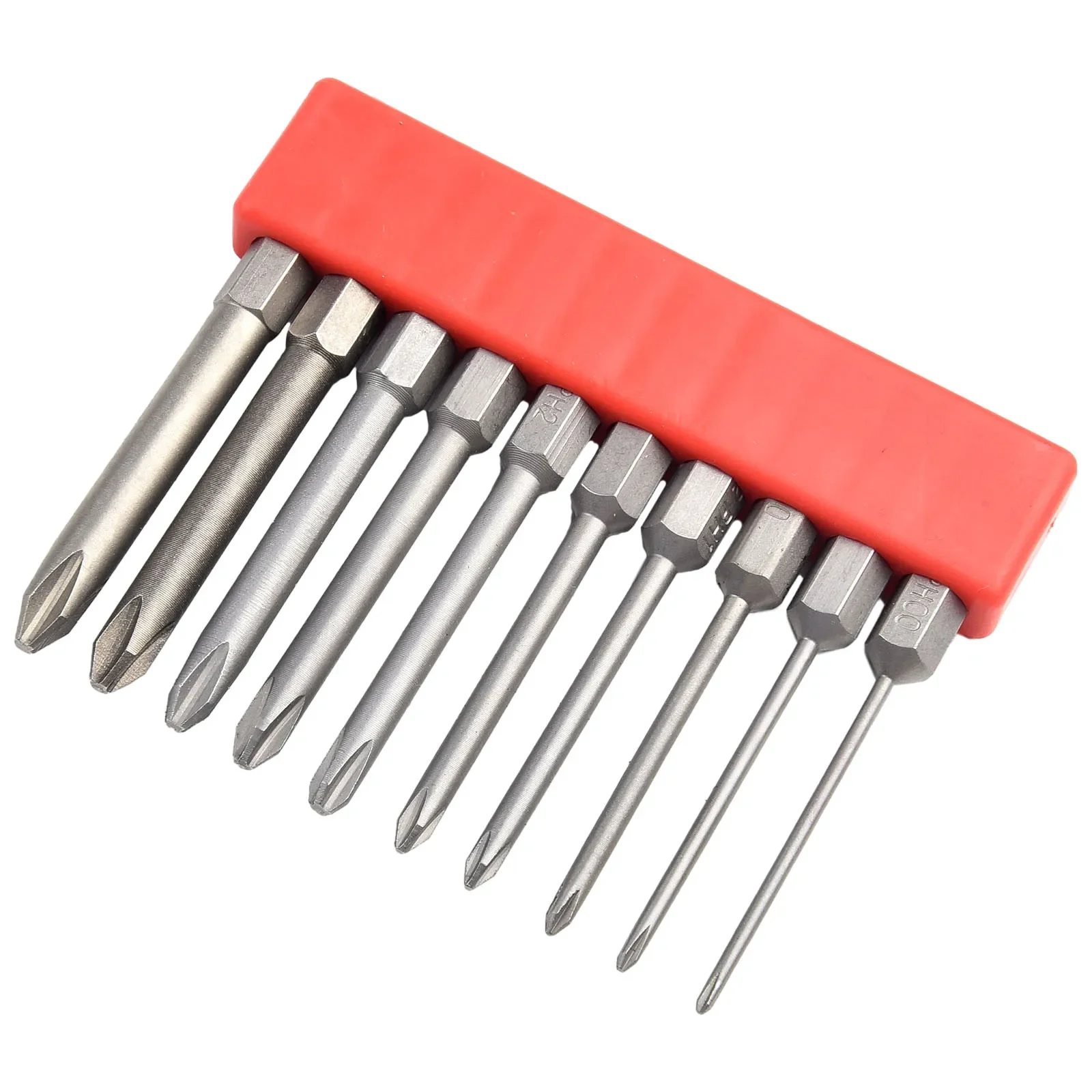 10pcs Magnetic Screwdriver Bits 65mm 1/4\'\' Hex Shank Cross Head PH00 PH0 PH1 PH2 For Electric Driver Power Tools Accessories