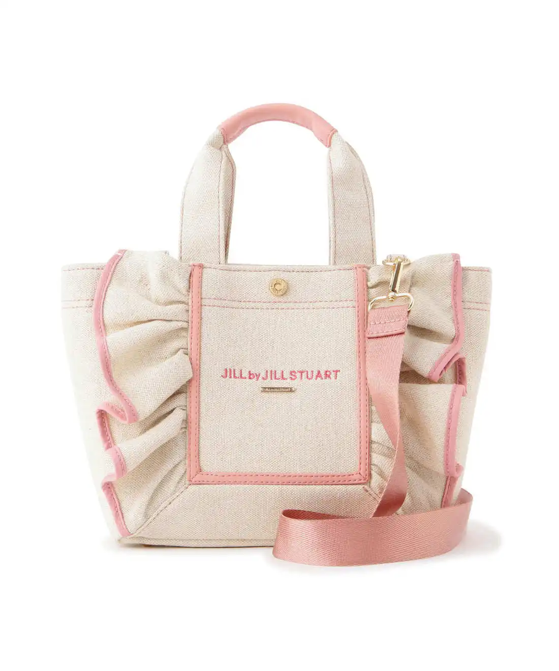 Japanese Sweet Ruffle Edge Contrasting Color Shoulder Messenger Bag Women's Daily Versatile Canvas Tote Bags for Female