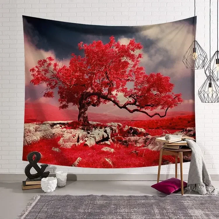 

Psychedelic Forest Tapestry Wall Hanging Tapestry Blanket Farmhouse Decor Window Tapestry Headboard Polyester Yoga Shawl