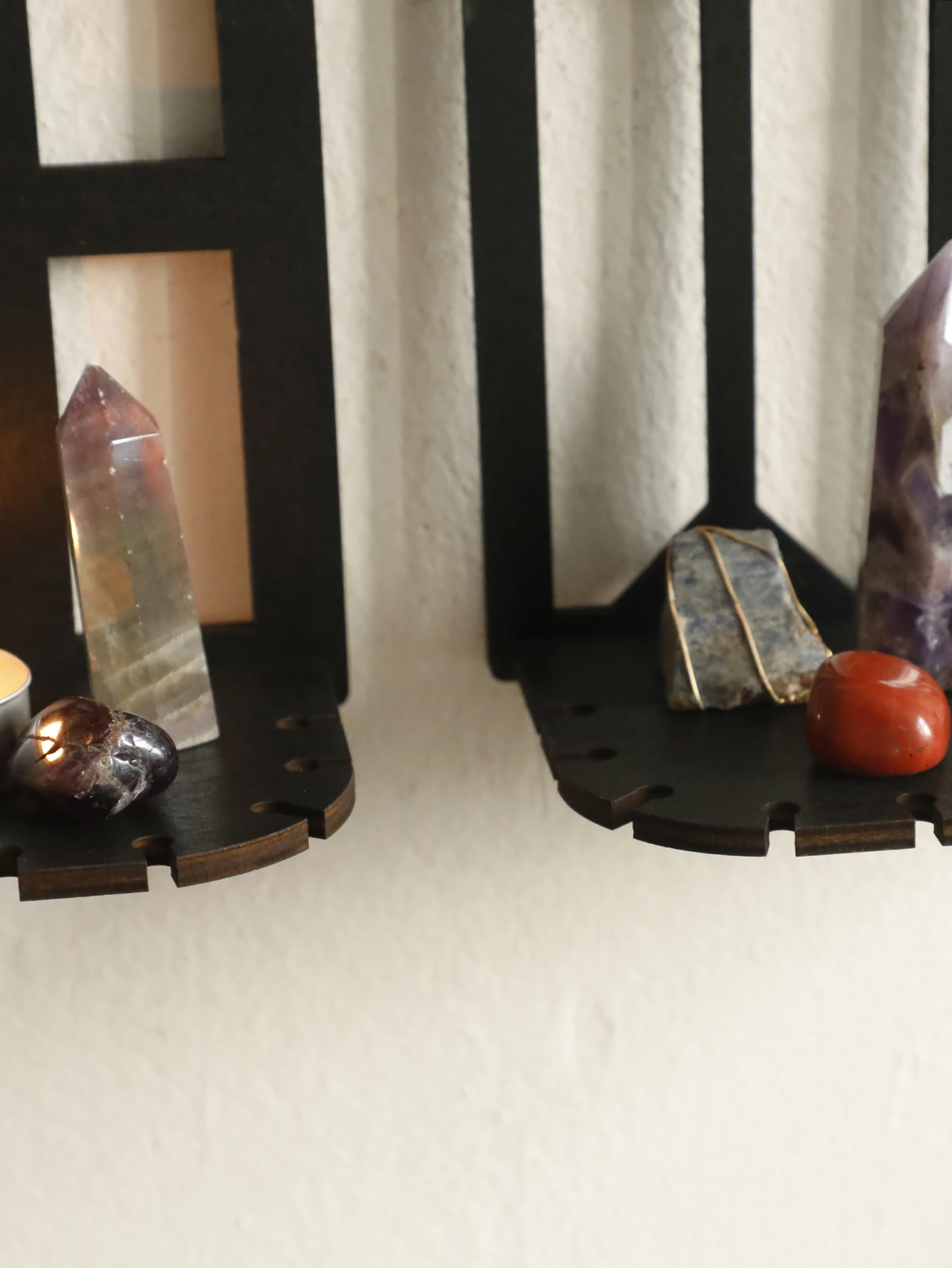 Gothic Wooden Hollow Wall Decoration Black Wall Hanging Home Decor Floating Shelves Vintage Door Frame Rustic Spooky Decorative