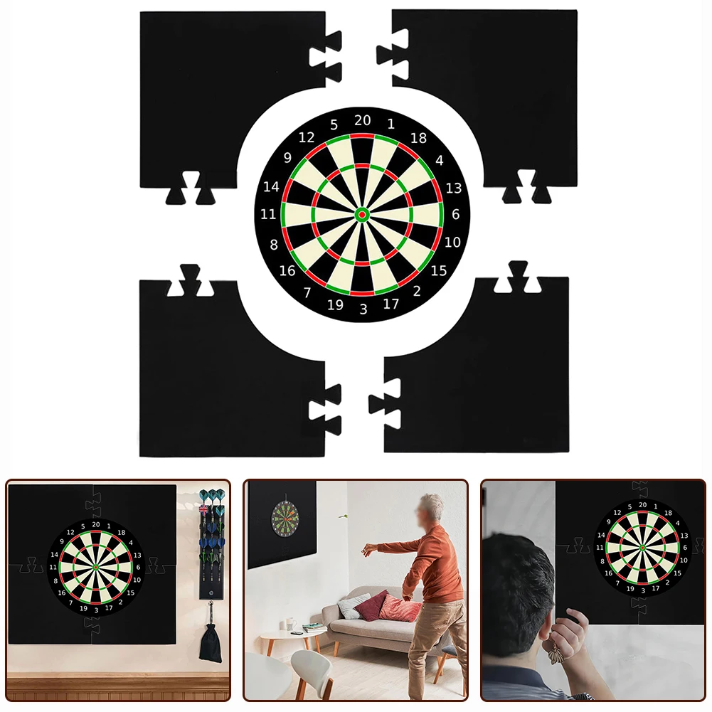 

Dartboard Square Protective Ring Collocatable Dartboard Surround Protective Ring Square Plicing Wall Protector Backing Black EVA