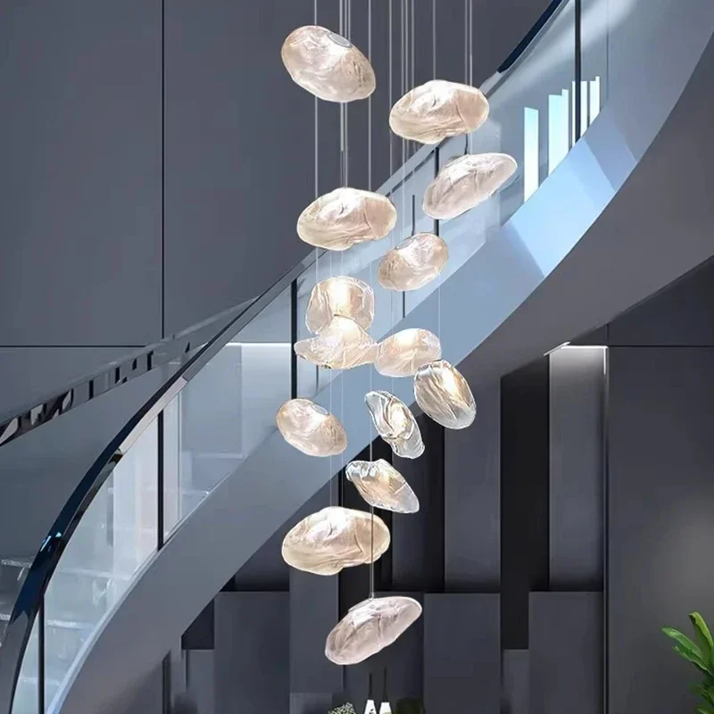 

Modern Home Decoration Crystal Chandelier Stair Pendant Lamp Living Room Pendant Lights Interior Lighting Suspension Luminaire