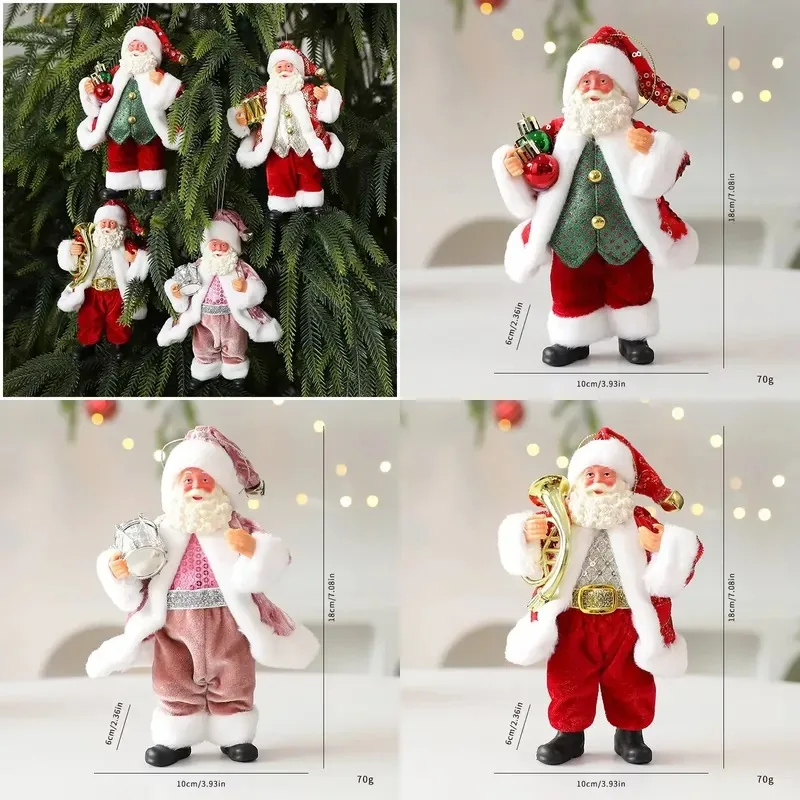 Mini Santa fabric doll pendant, suitable for the elderly, Christmas tree pendant