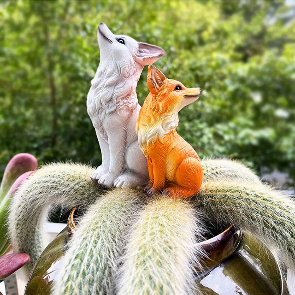 

Cute Nine Tailed Animal Figurine Resin Crafts Handicraft Animal Sculpture Toys Unique Garden Animal Statue Car Interior Ornament