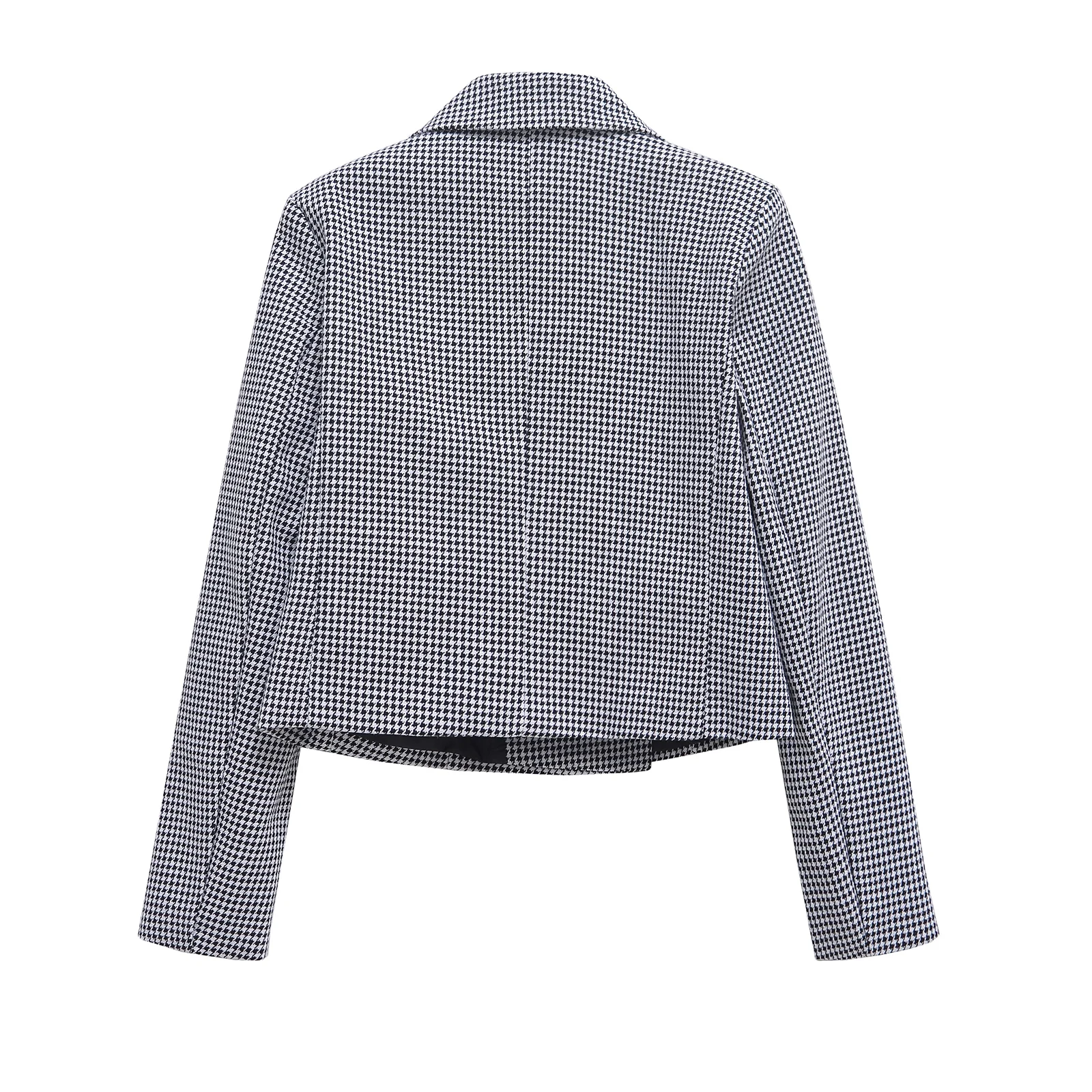 ZAB Autunno Nuovo Faionable Plaid ort Abito casual Jaet Design da donna Senso Sli Cappotto Ele Versatile Lungo Sve