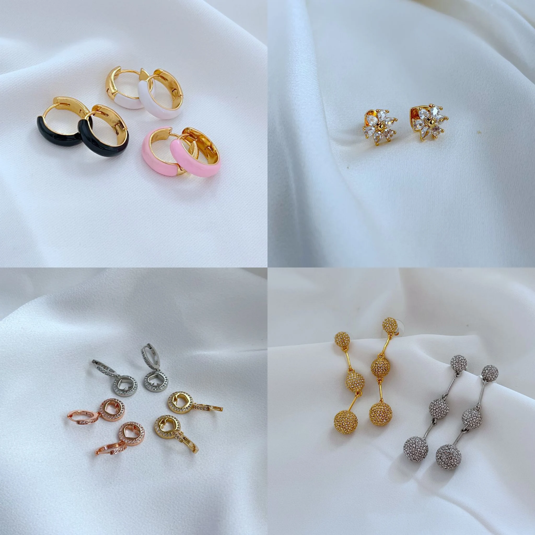 Ks Europe And America New Retro Unique Minimalist Classic Craftsmanship Superb Fashion Sparkling Diamond set Variety Of Earrings