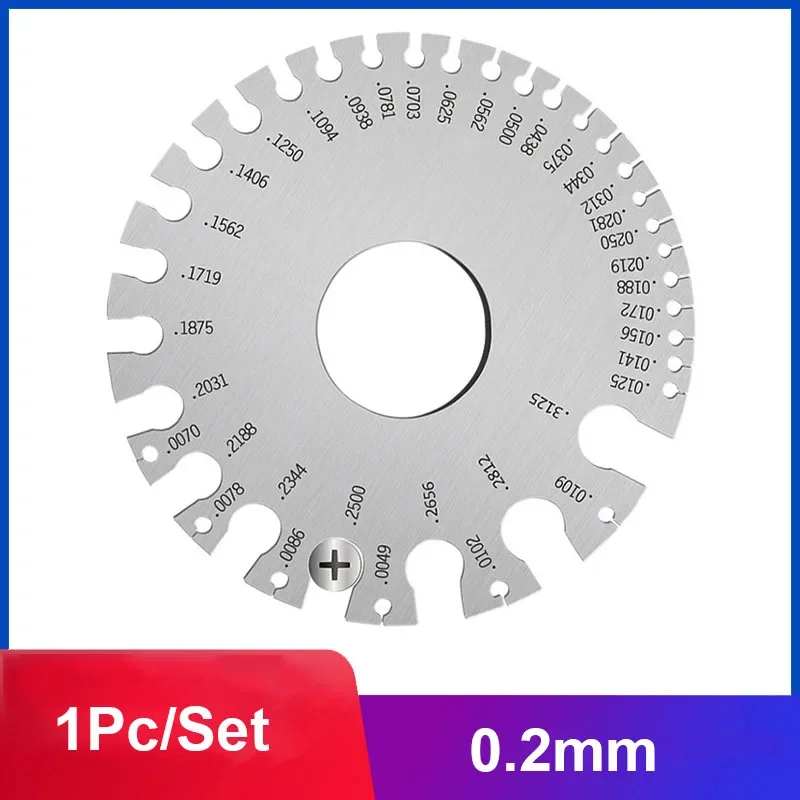 0-36 Stainless Steel American Standard Wire Diameter Gauge 0.2mm Thickness Ruler Gauge Diameter Stainless Steel Measuring Tool