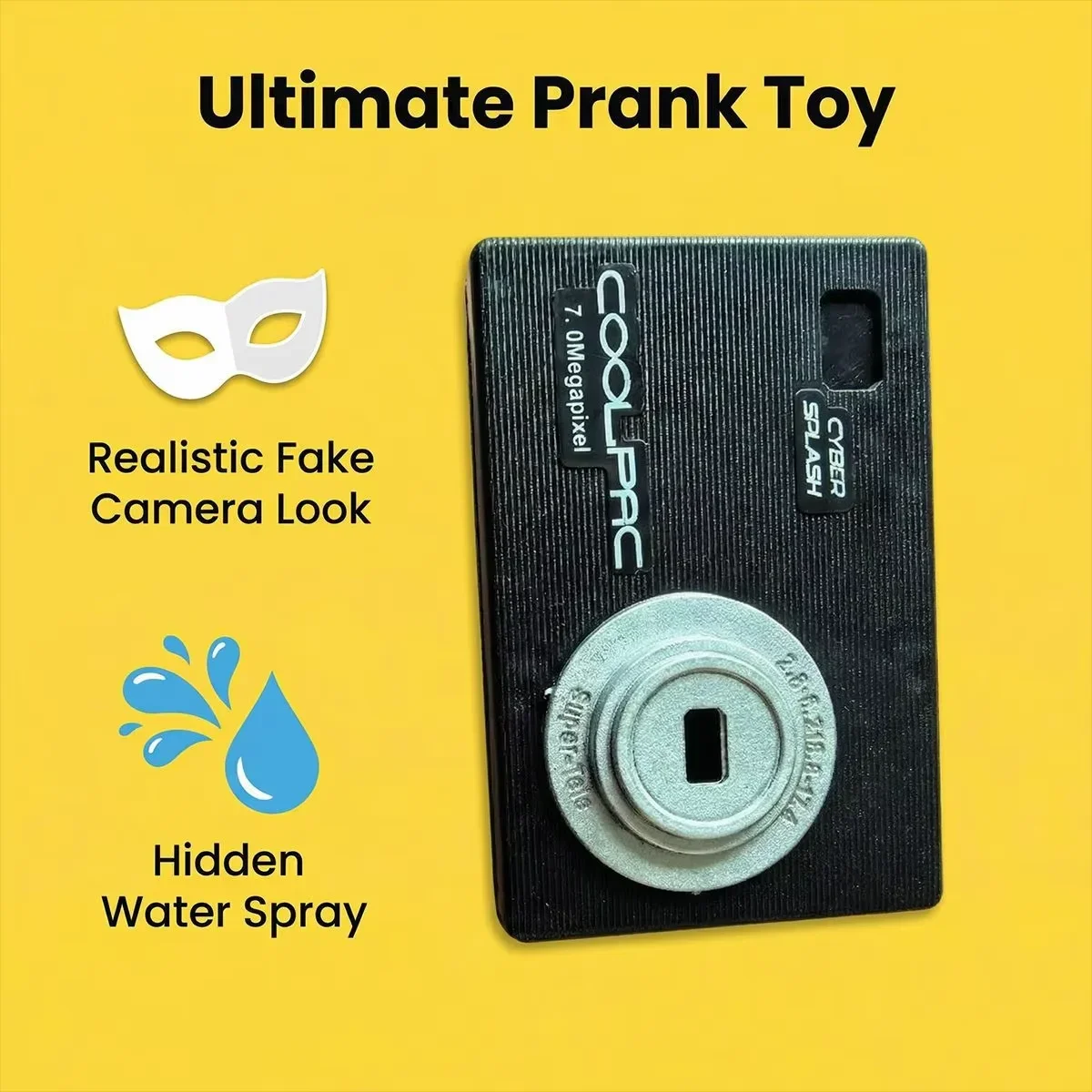 Realistic Squirt Camera Prank Toy Water Squirting Joke Toy Party Accessory for Birthday Graduation Gift Adults & Teens