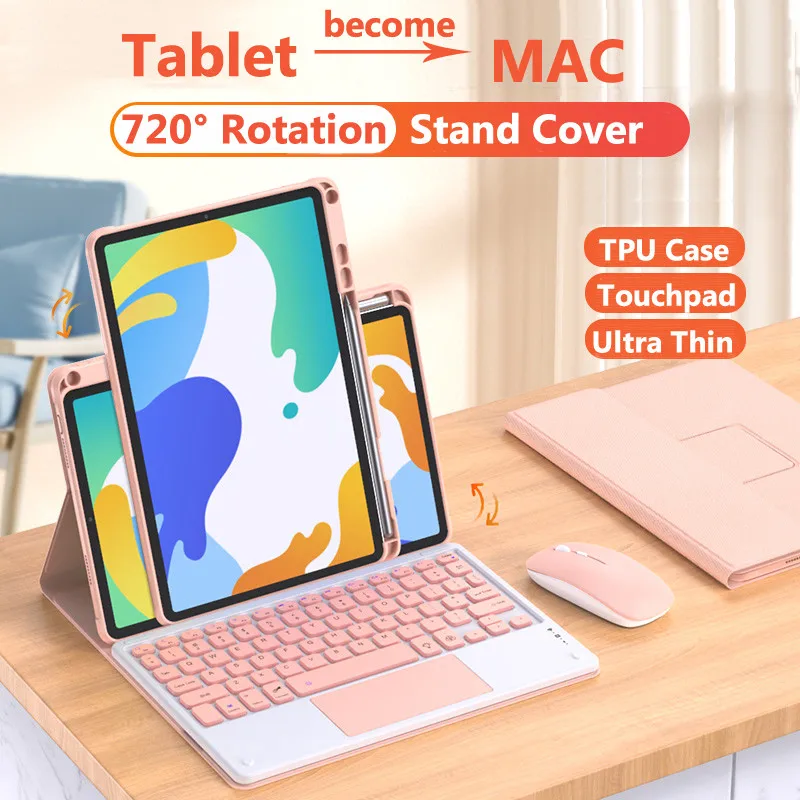 Touchpad Keyboard for Redmi Pad Pro 12.1 Inch SE 11 2023 10.61 for Xiaomi Poco Pad 6S Pro 12.4 6 11 5 Case with Pencil Holder