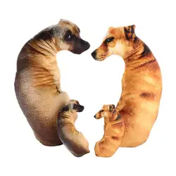 3D Lifelike Animal Cute Bend Dog Printed Throw Pillow Funny Dog Head Cosplay Favorite Toy Cushion for Home Soft Plush Kids Toys