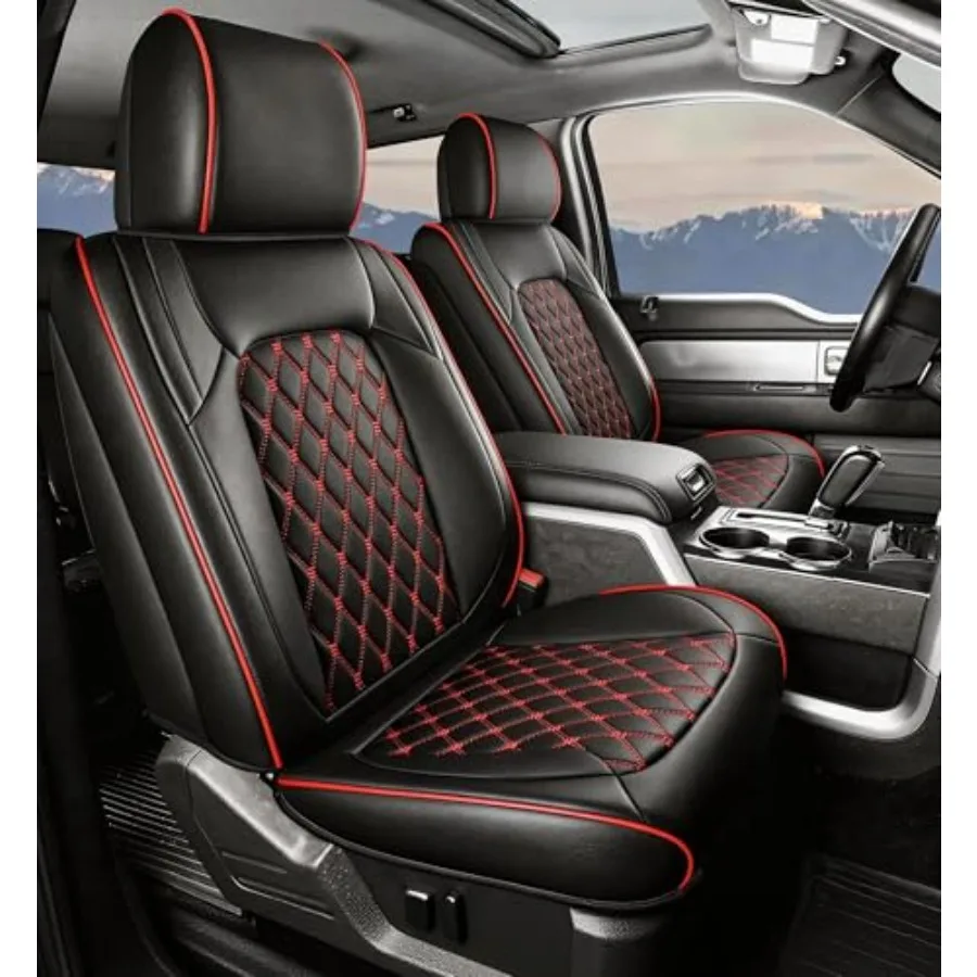 

Custom Seat Covers for Ford F150 Nappa Leather Pickup Truck Front Seatcovers for 2015-2025 Ford F150 SuperCrew/ 2017-2025 F250