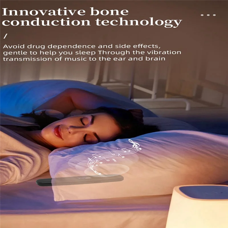 Alto-falante de condução óssea sem fio Bluetooth sob o travesseiro Alto-falante Bluetooth Som de ruído branco para dormir