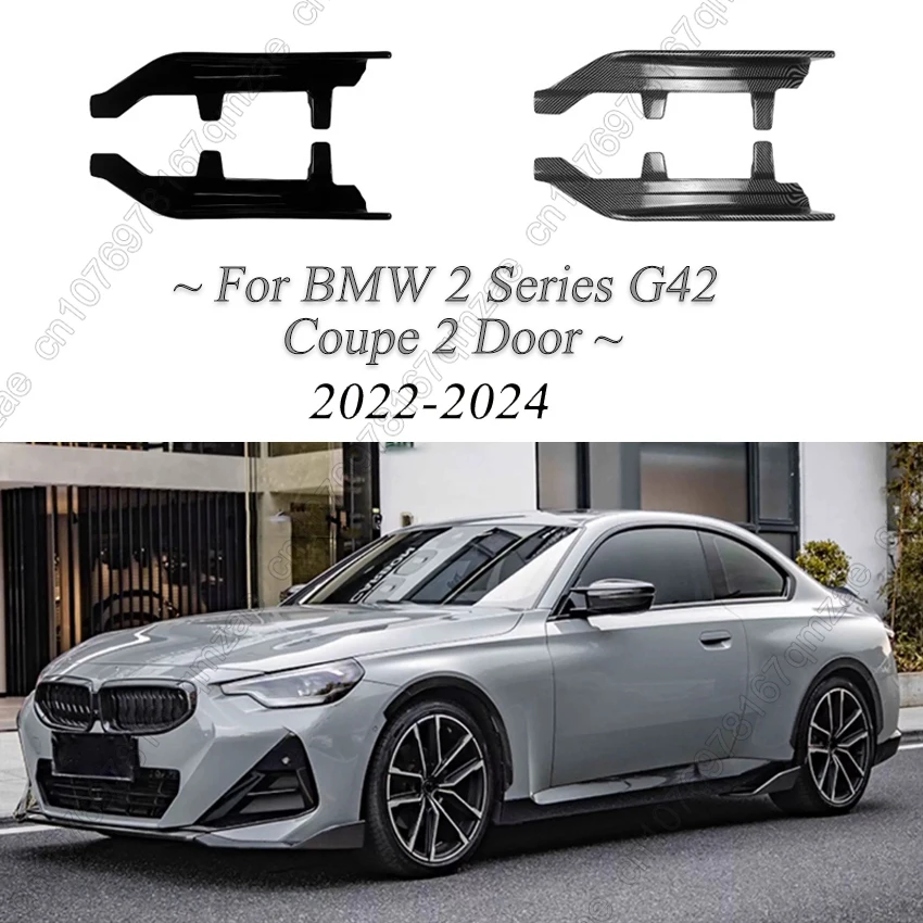 

For BMW G42 220d 218i 220i 230i M240i xDrive Coupe 2Door 2022-2024 1 Pair Side Skirts Extension Lip Gloss Black Body Kits