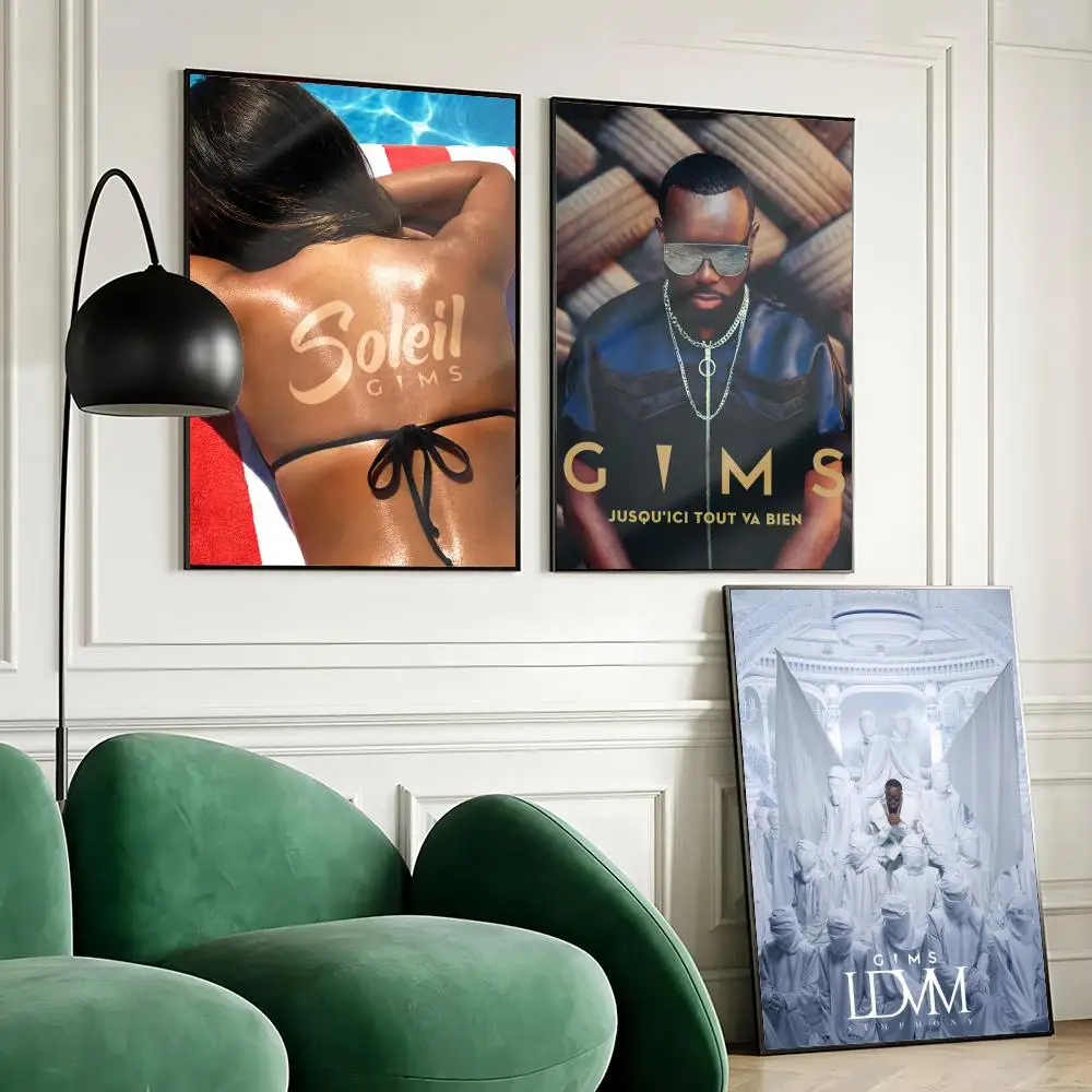 Rapper M-Maitre Gims Poster Waterproof Wall Art Sticker for Home Bar Decoration, Self-Adhesive Room Wall Decor Mural