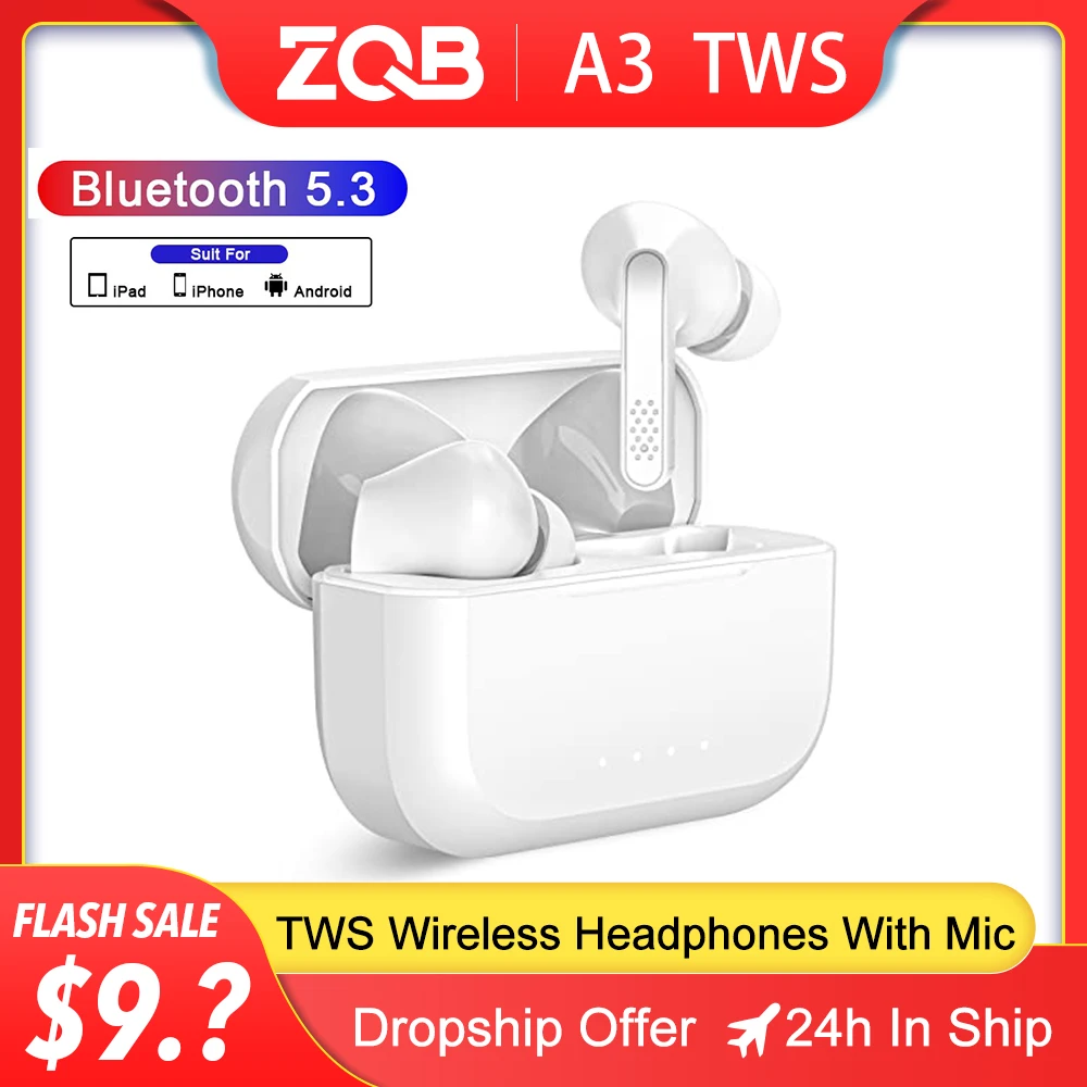 ZQB A3 TWS Air Pro 3  Fone Bluetooth Earphones Wireless Headphones In-Ear Stereo Earbuds With Mic Bluetooth 5.3 Wireless Headset