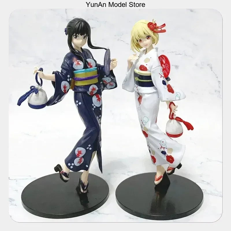 Anime Figure Statue Desktop Decoration Gift 20cm Lycoris Recoil Chisato Nishikigi & Takina Inoue Yukata Summer Kimono