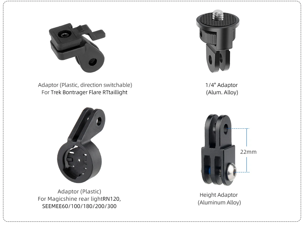 Deemount Fahrradsattel-Schienen-Rücklichthalterung für Specialized SWAT, optional 4 Modelle für Magicshine Trek, passend für GoPro-Adapter, DIY-Teil – Detail 9