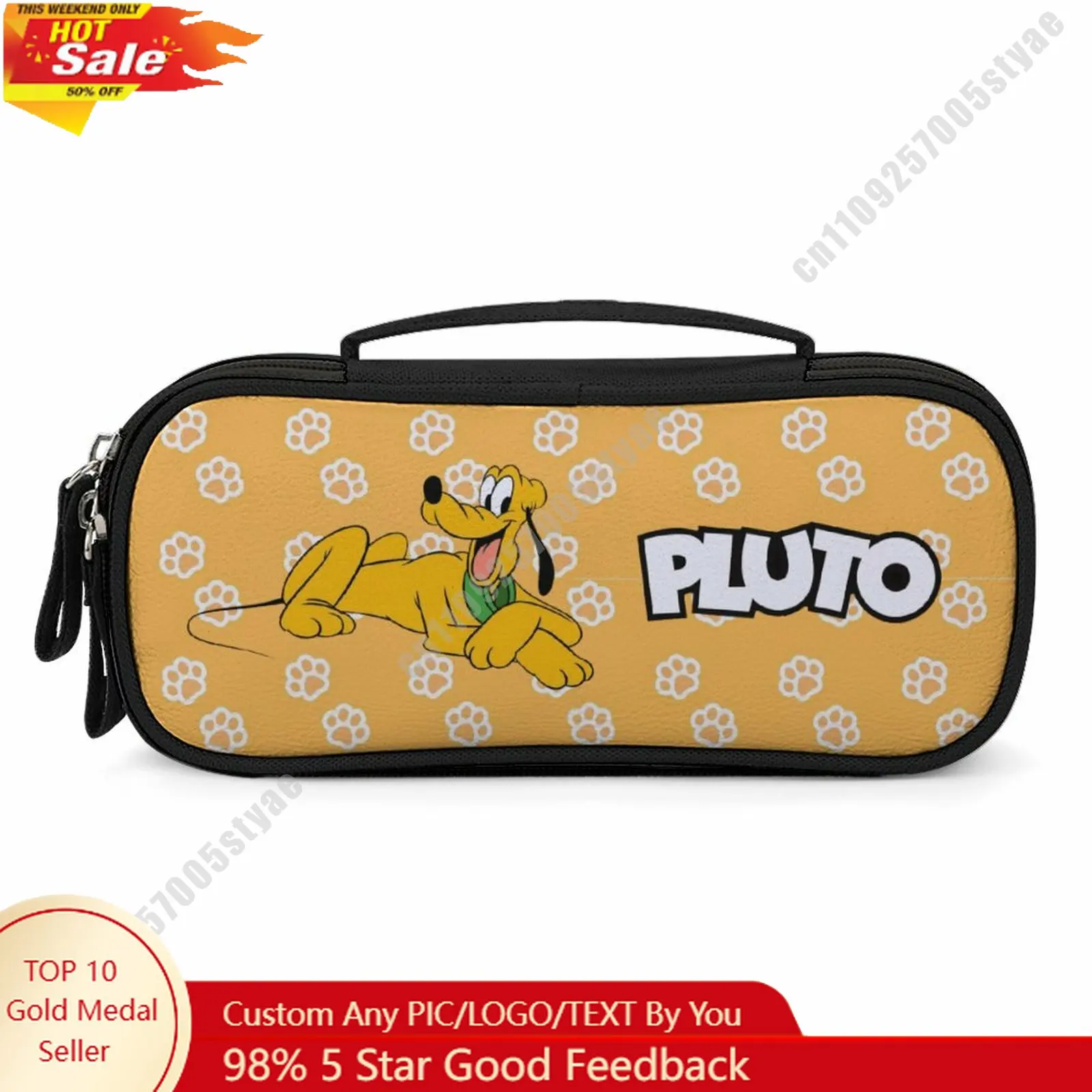 

Pluto Pencil Case Disney Cartoon Character Customized Design Personalized Creation Holiday Gift Cosmetic Bag Cosplay