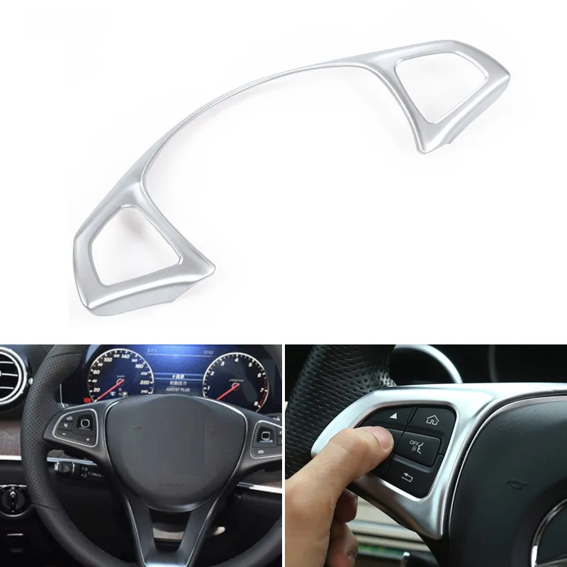 For Mercedes Benz C E GLC CLA Class W205 W213 X253 Carbon Fiber Texture Steering Wheel Frame Cover Trim