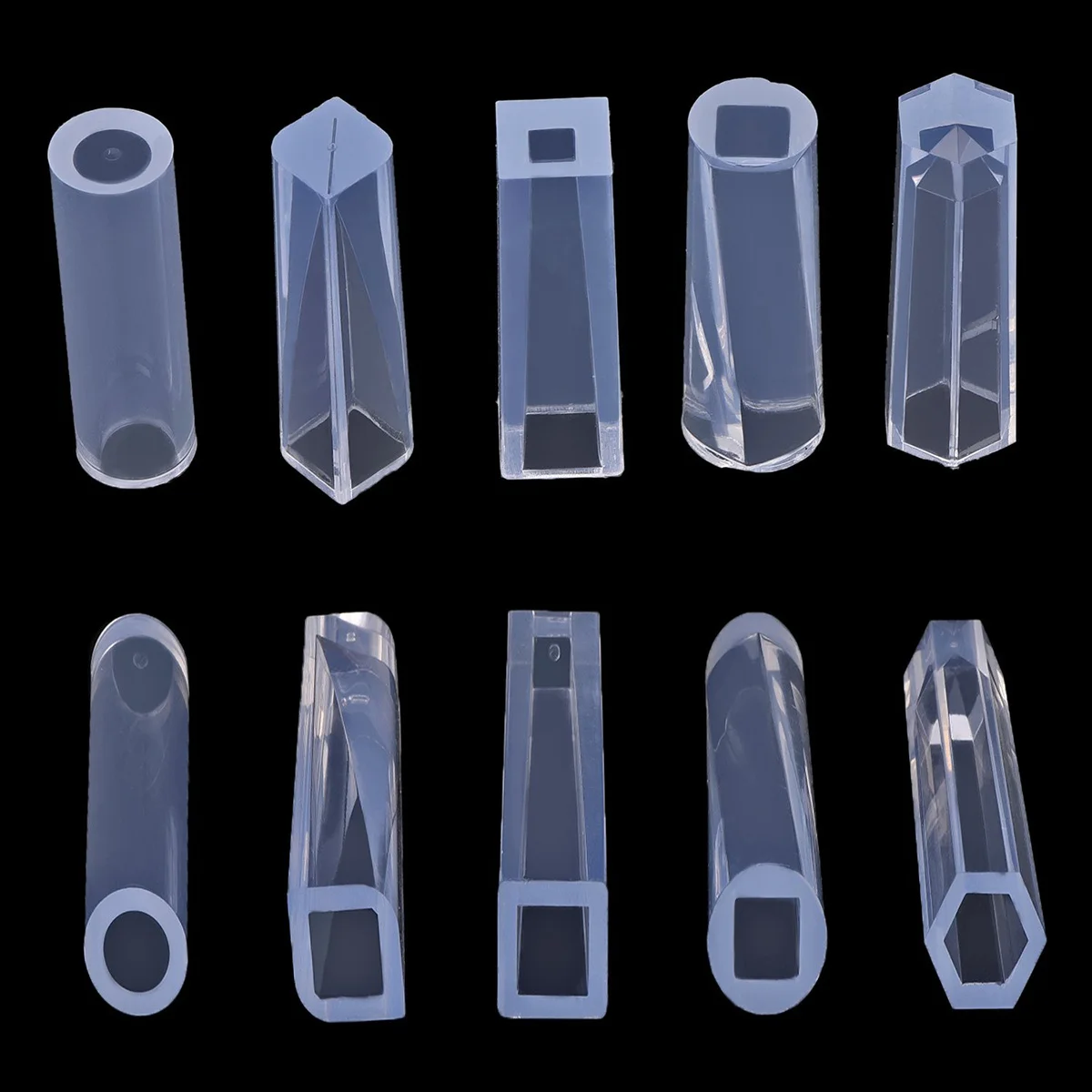 

10Pcs Silicone Mould Set Clear Tear Resistant Pendant Resin Casting Mold for Jewelry DIY Craft Tools Silicone Mold