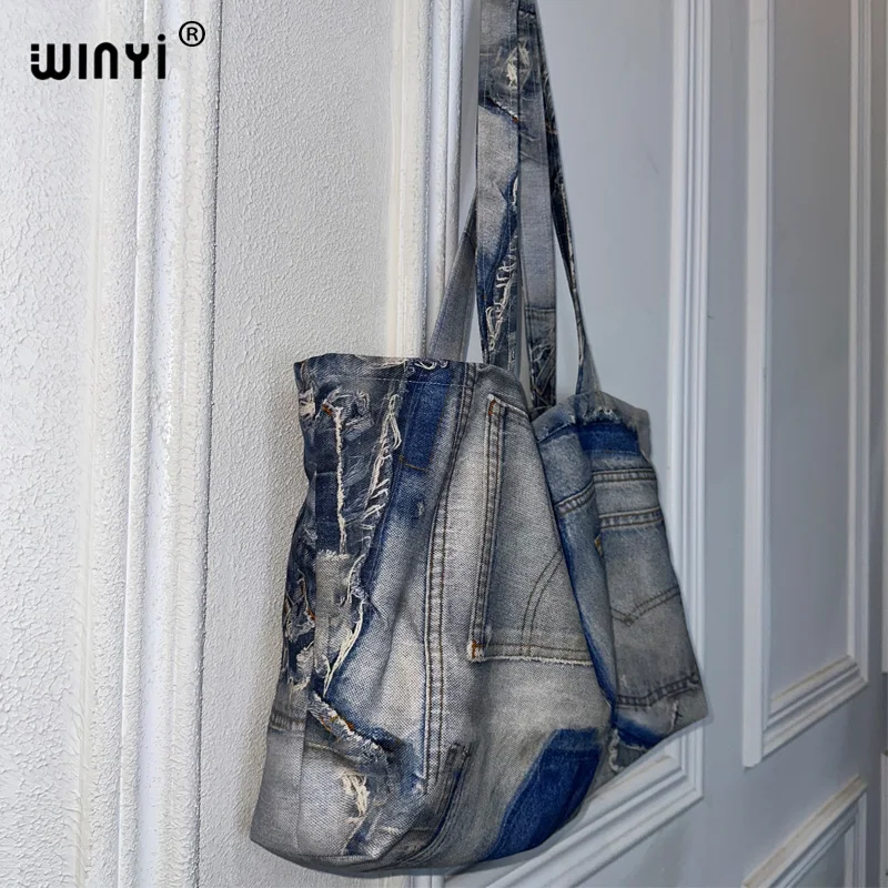 WINYI Original design Make old printed denim bags