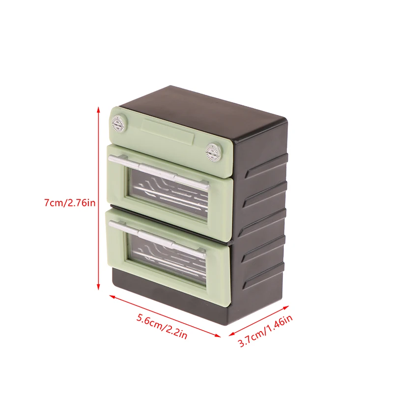 Casa de muñecas de simulación, horno de doble capa, Mini electrodomésticos de cocina, modelo de casa de muñecas, decoración de escena de vida para niños, juguete de juego pretendencia, 1/12