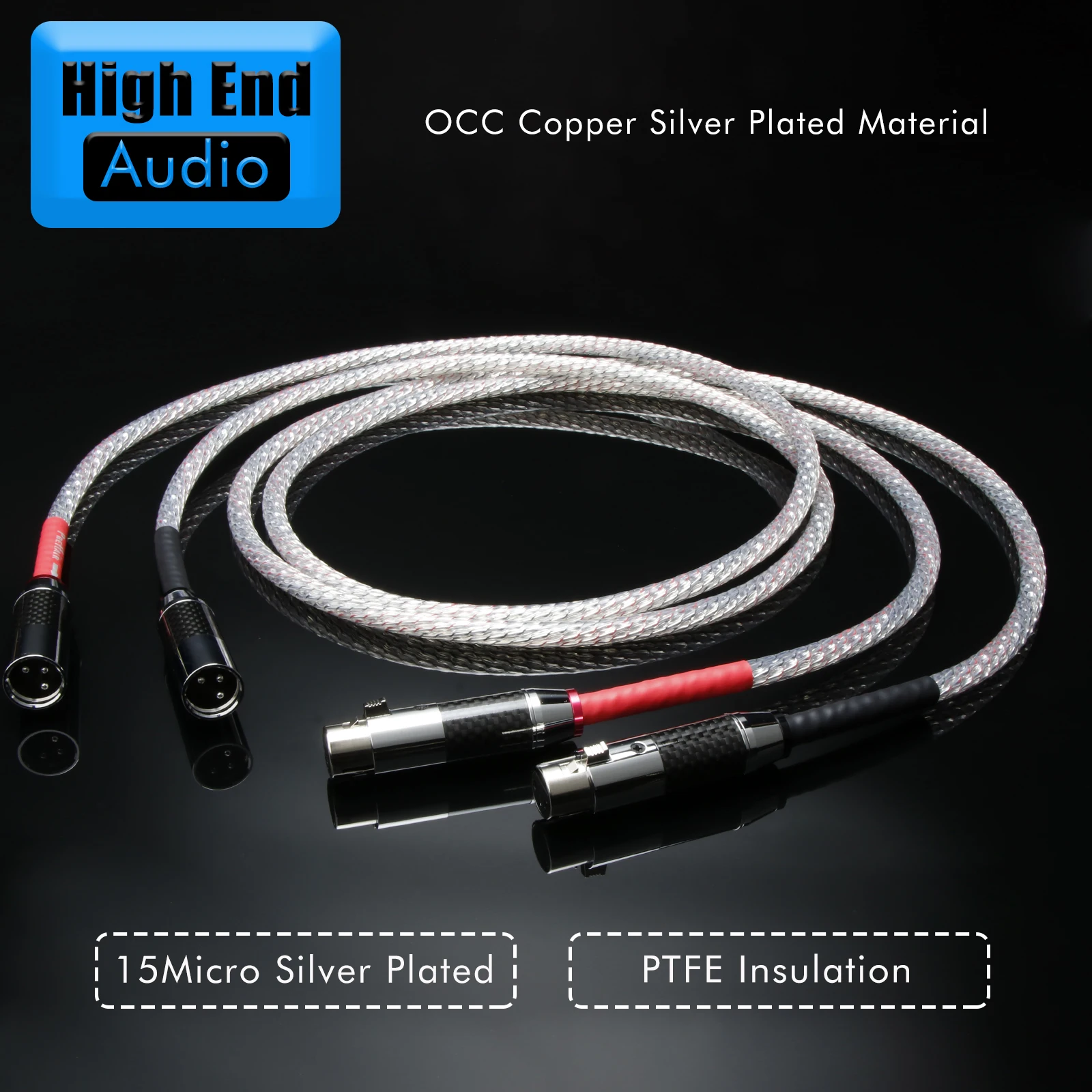 Preffair High Purity OCC Silver-Plated HIFI RCA to XLR Audio Cable Male To Female ( Male To Male)Stereo RCA Cable for Amplifier
