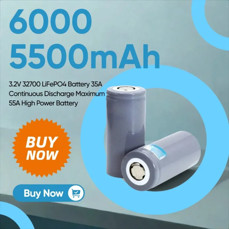 

6000/5500mAh 3.2V 32700 LiFePO4 Battery 35A Continuous Discharge Maximum 55A High Power Battery