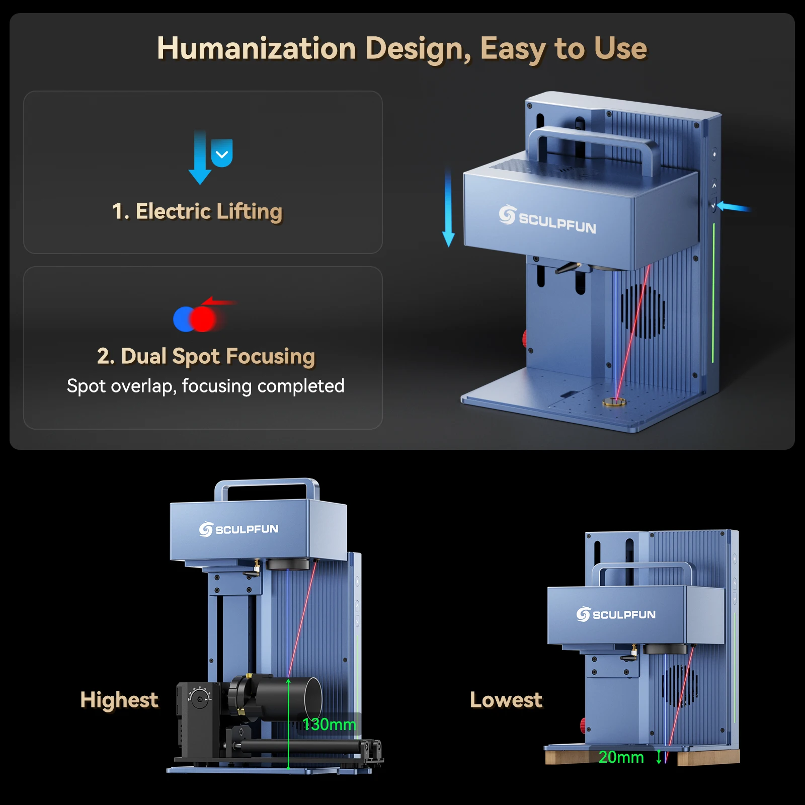 SCULPFUN G9 High Precision Desktop Portable Fiber Metal Engraving Laser Marking Machine For Acrylic Leather Jewelry Plastic