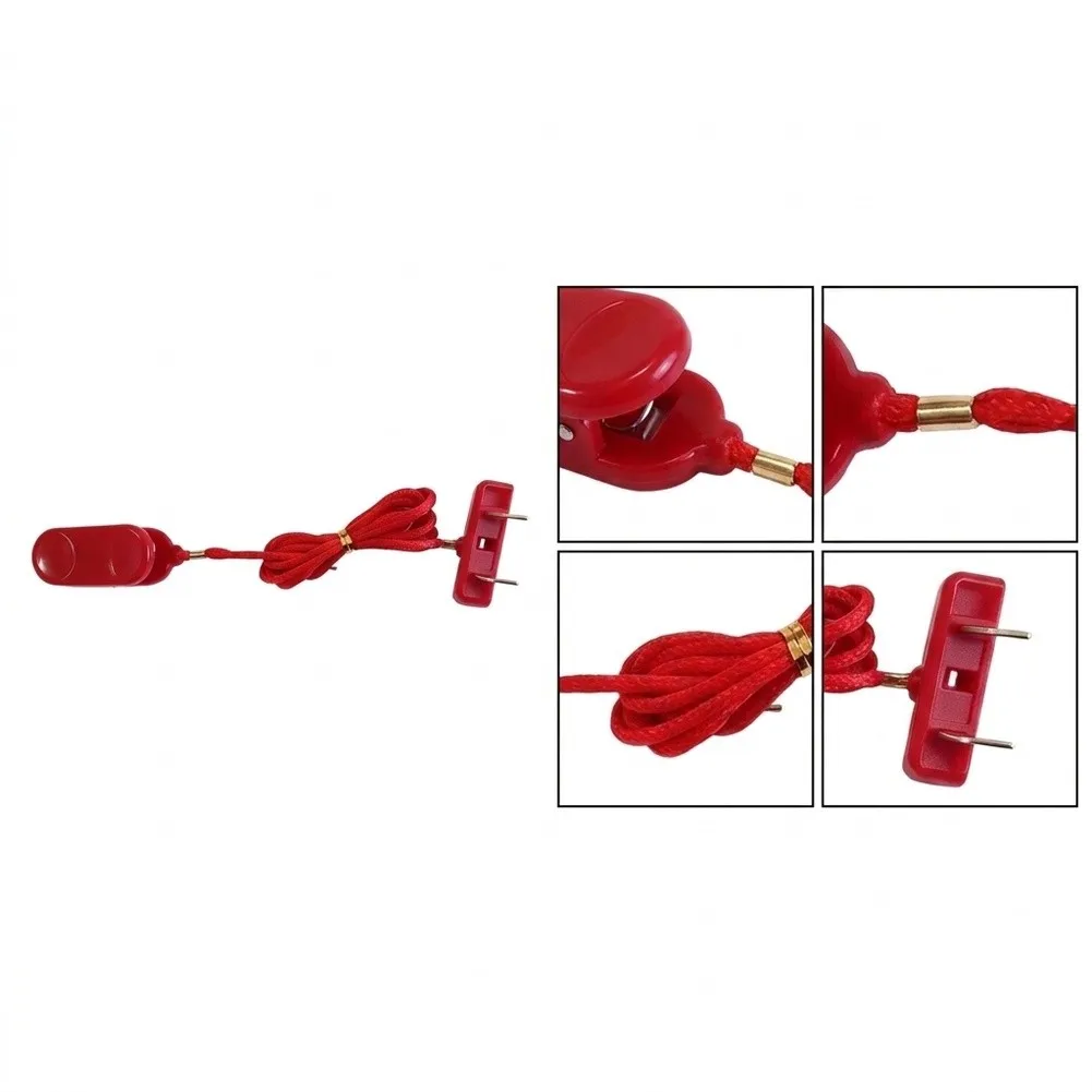 Treadmill Safety Key Rectangular Double Insert Red Stop Switch With Pull Cord And Clip For Running Machine Parts
